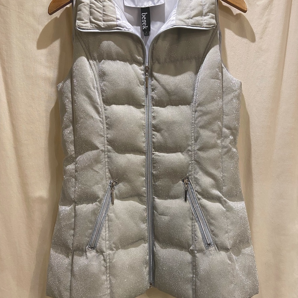 Silver Slim Fit Puffer Vest
